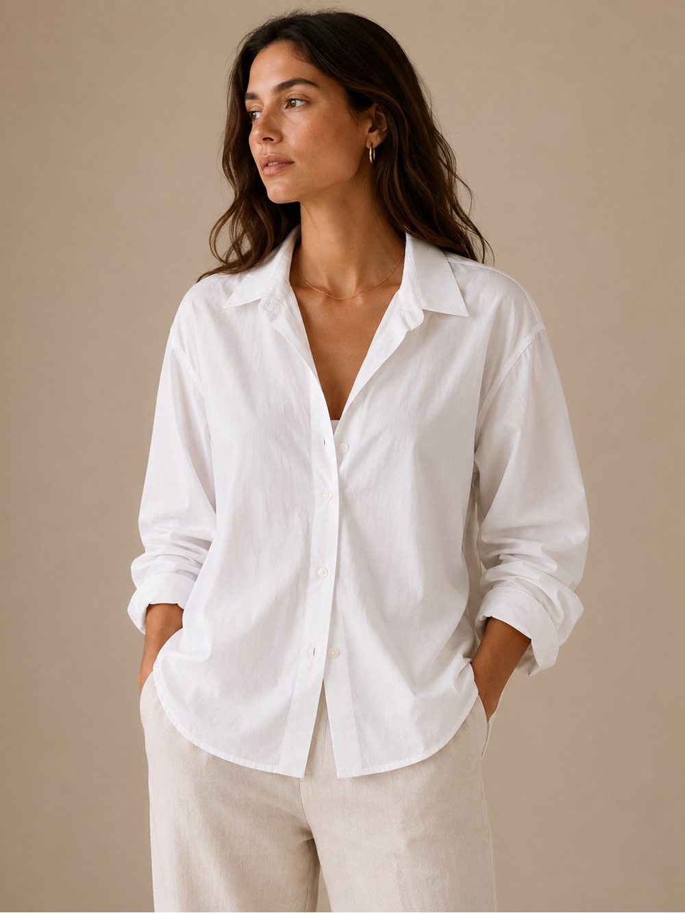 Zara Oversized White Button-Down Shirt